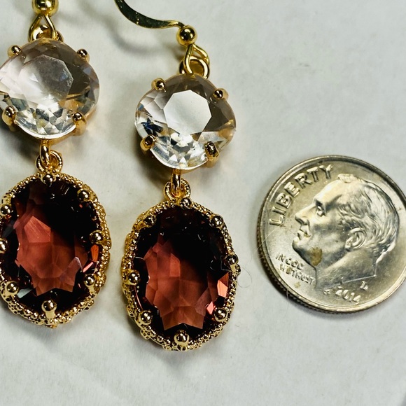 Antique style drop jeweled earrings - Picture 4 of 4